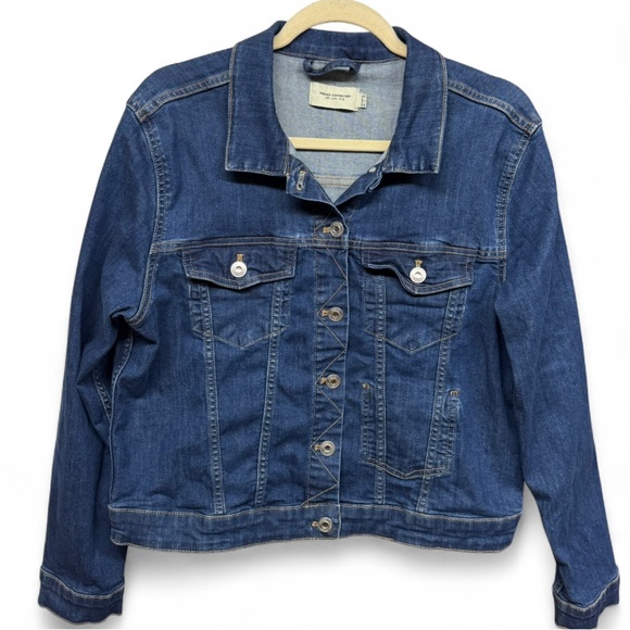 French Connection Denim Jacket Medium Blue Wash Jean Jacket US Size 10 - Picture 4 of 5